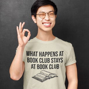 Camiseta O que acontece no Clube do Livro fica em Livros
