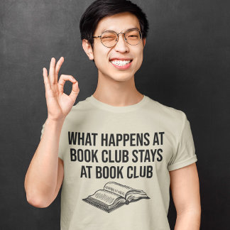 Camiseta O que acontece no Clube do Livro fica em Livros