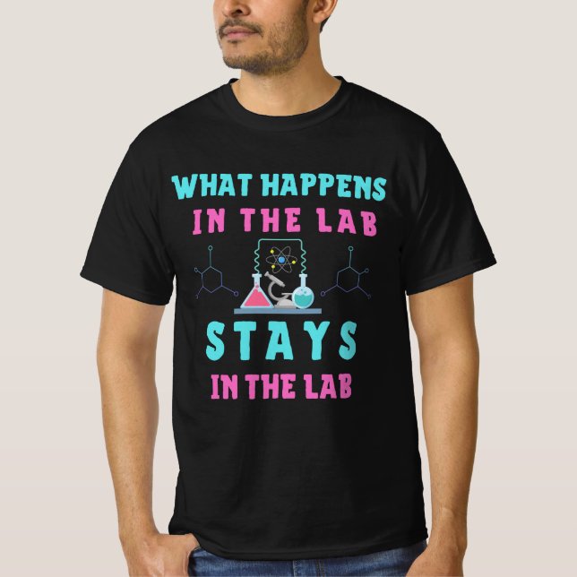 Camiseta O que acontece no laboratório fica na tecnologia d (Frente)