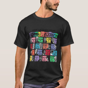 Camiseta O que aprendemos com o adesivo de histórico preto