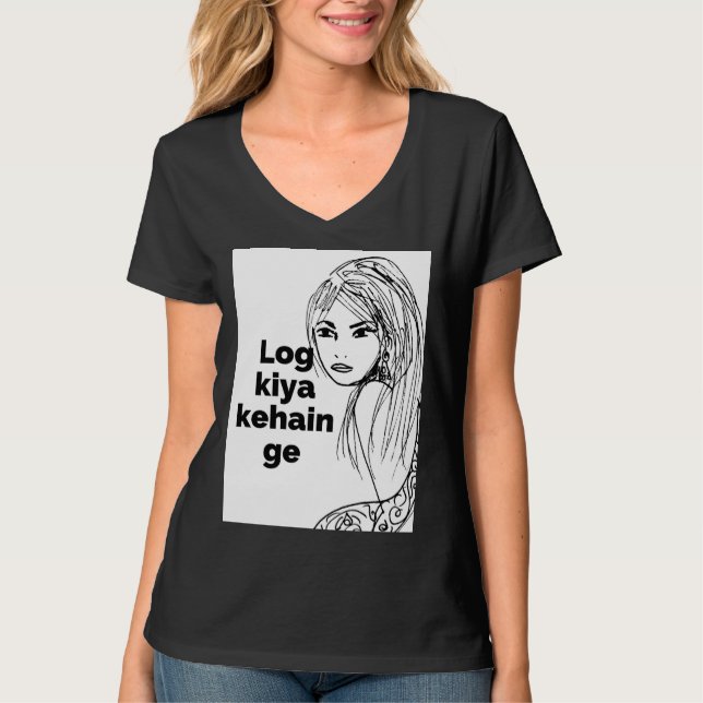 Camiseta O que as pessoas dizem (Urdu) (Frente)