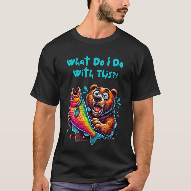 Camiseta O que devo fazer com este urso engraçado? (Frente)
