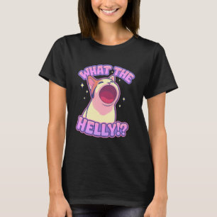 Camiseta O Que Diabos Eu Gero Citação Irônica do Gato Meme 