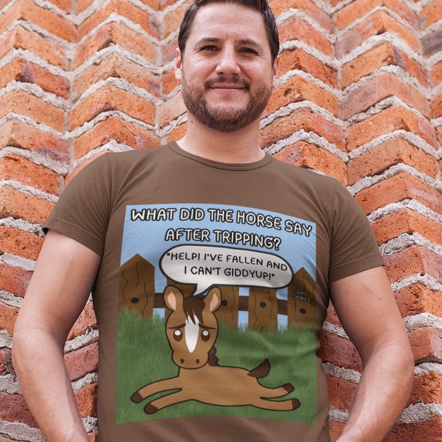 Camiseta O que disse o cavalo? Cavalo Engraçado Piada pai (Criador carregado)