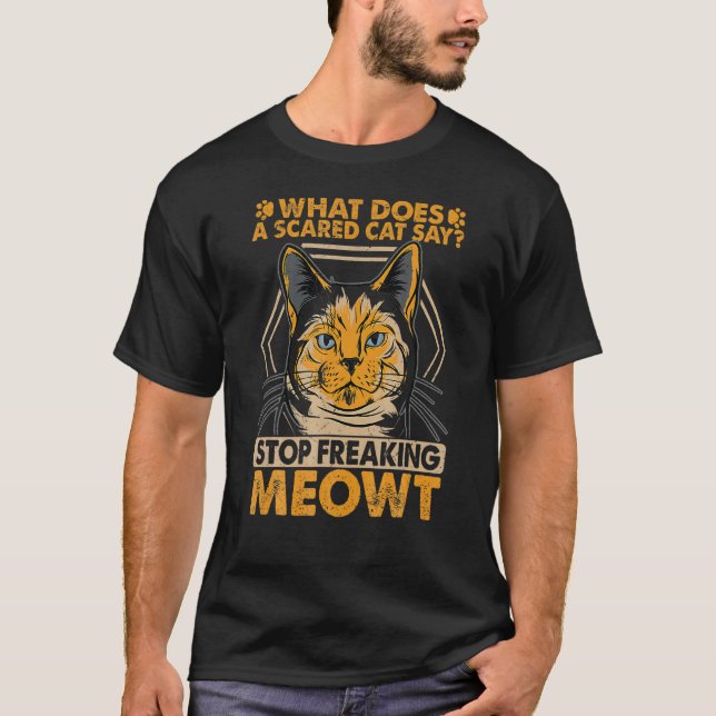 Camiseta O Que Diz Um Gato Assustado (Frente)