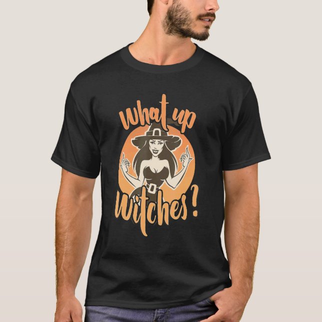 Camiseta O que é Bruxa de Halloween com chapéu (Frente)