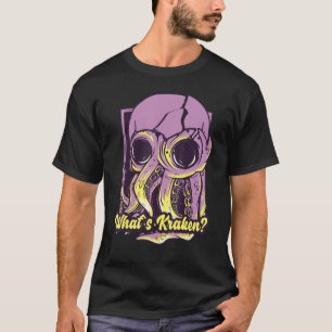 Camiseta O que é Crânio Crônico Octopus Death Squid Skul En