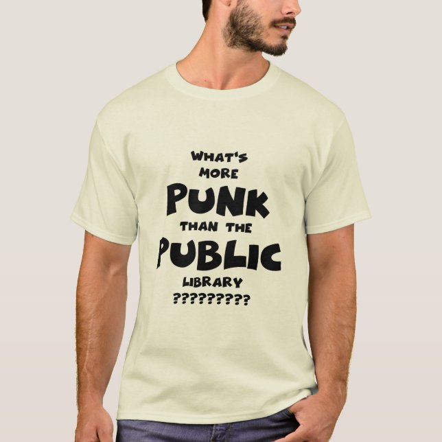 Camiseta O que é mais "Punk" do que "Biblioteca Pública" -  (Frente)