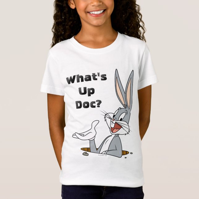 Camiseta O QUE É QUE O DOC TÊM?™ BUGS BUNNY™ Toca do Coelho (Frente)