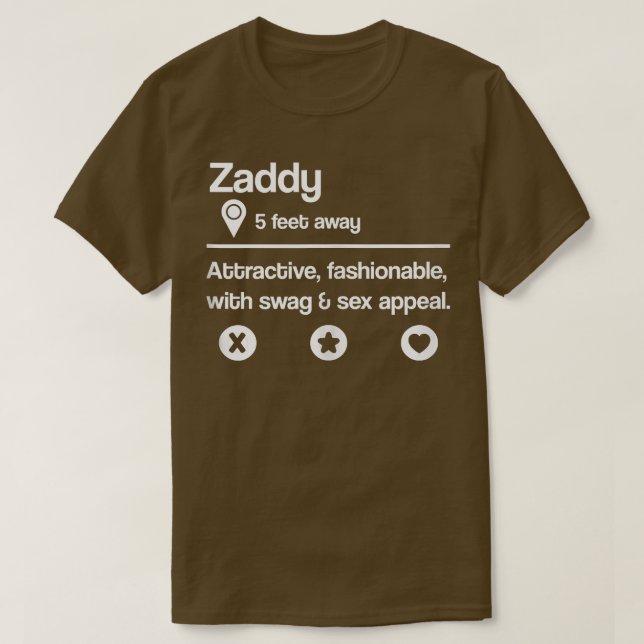 Camiseta O Que É Que Zaddy Quer Dizer À Definição De Lucro  (Frente do Design)