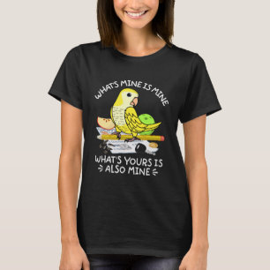 Camiseta O que é seu é meu papagaio, Lutino Monk Parakeet