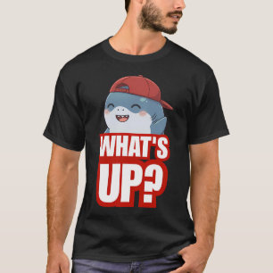 Camiseta O que está acontecendo? - Tubarão Chibi Engraçado