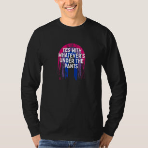 Camiseta O Que Está Debaixo das Calças Bissexual Orgulho LG