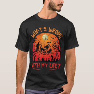 Camiseta O que está Errado Vida Halloween Gatos Pretos Zumb