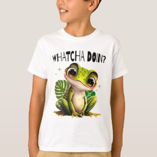 Camiseta O que está fazendo? Engraçado Sapo curioso