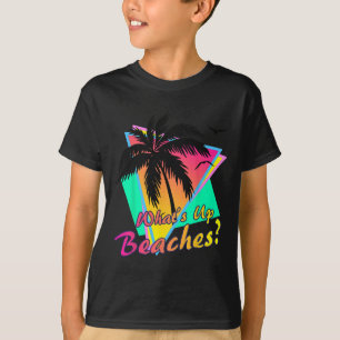 Camiseta O Que Está Lá Em Cena Tropical Summer Sunset Retro