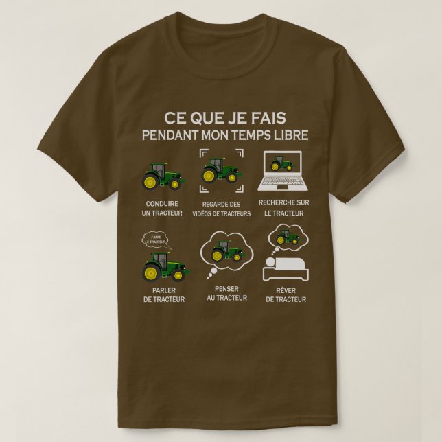 Camiseta o que eu faço no meu tempo livre conduzindo um tra (Frente do Design)