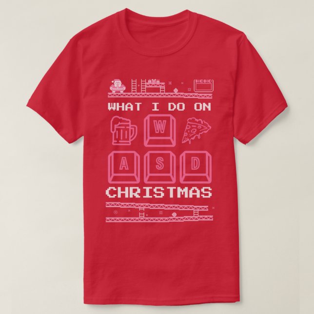Camiseta O Que Eu Faço Nos Jogos De Natal Spielen Pizza Bie (Frente do Design)
