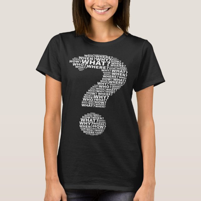Camiseta O que eu questiono Mark Pontuation School Puzz (Frente)