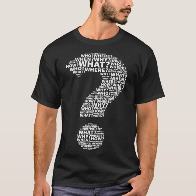 Camiseta O que eu questiono Mark Pontuation School Puzz (Frente)