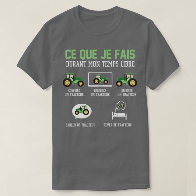 Camiseta O que faço no meu Trator de tempo livre (Frente do Design)