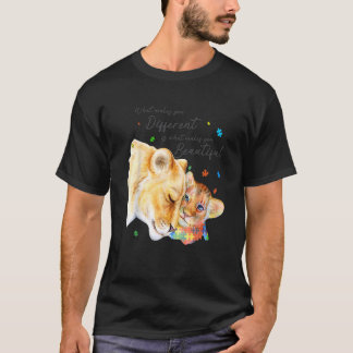 Camiseta O Que Faz De Você Um Leão Diferente Mãe Autismo Cr