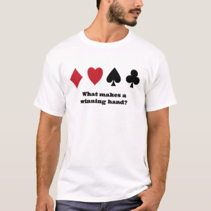 Camiseta "o que faz uma mão vencedora?"