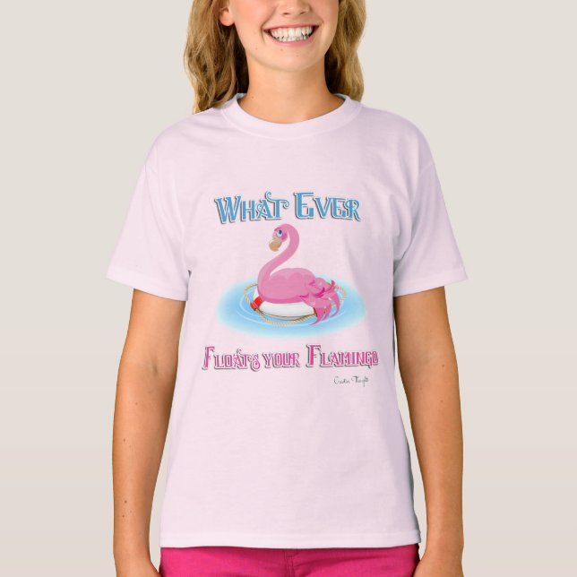Camiseta O que flutuar no seu Flamingo 2 (Frente)