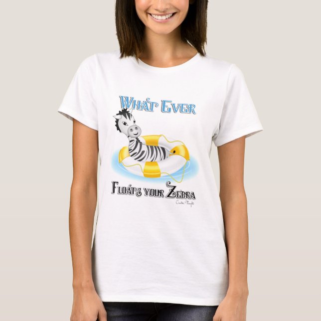 Camiseta O que flutuar no seu zebra 4 (Frente)