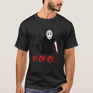 Camiseta O Que Gato Chchch Gato Preto Com Faca Sangrenta Di