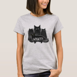 Camiseta "O quê?" Gato Engraçado