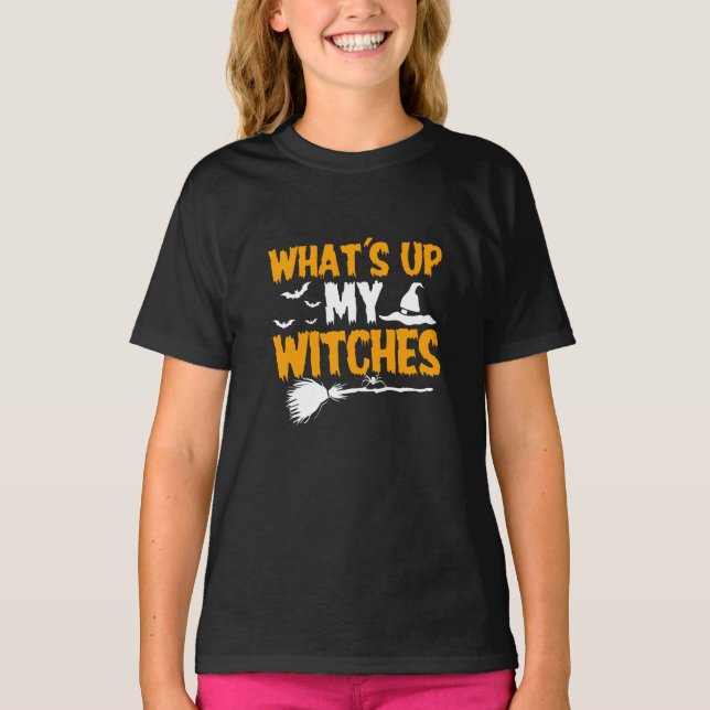 Camiseta O que há com as minhas bruxas? | Halloween (Frente)