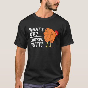 Camiseta O que há de errado frango Bumbum engraçado Piada f