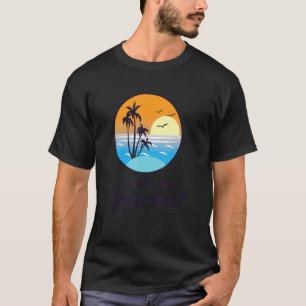 Camiseta O que há em cima praias palmeiras vidros de sol m