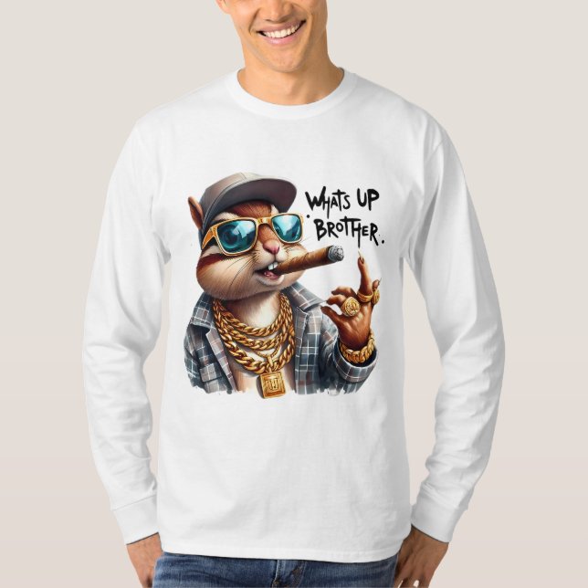 Camiseta o que há, irmão Squirrel Smoking Cigar? (Frente)