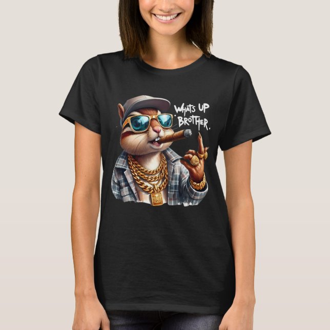 Camiseta o que há, irmão Squirrel Smoking Cigar? (Frente)