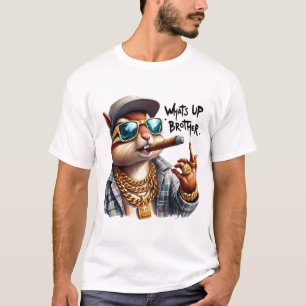Camiseta o que há, irmão Squirrel Smoking Cigar?
