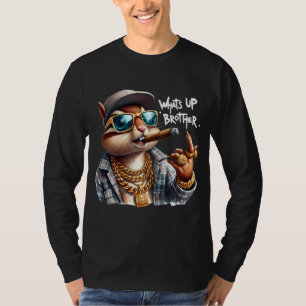Camiseta o que há, irmão Squirrel Smoking Cigar?