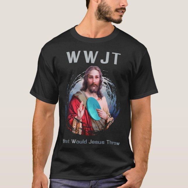 Camiseta O Que Jesus Jogaria Um Disco Engraçado Golf Men &  (Frente)