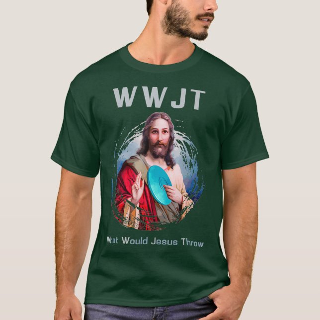Camiseta O Que Jesus Jogaria Um Disco Engraçado, Golf T Men (Frente)