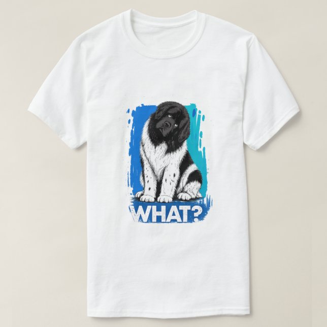 Camiseta O que Newf (impressão frontal) (Frente do Design)