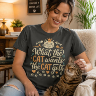 Camiseta O Que o Gato Quer o Gato Consegue Gato Divertido A