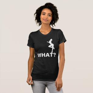 Camiseta O quê? Pede uma beleza. Personalizável Preto