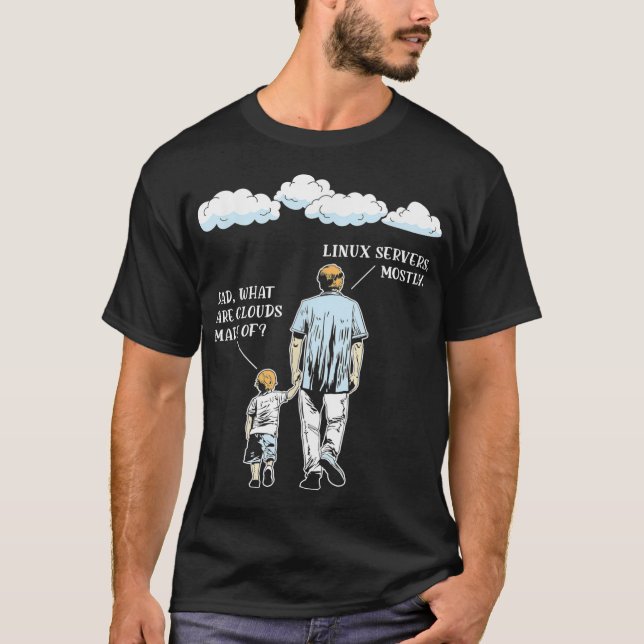 Camiseta O Que São As Nuvens Feitas De Programação Engraçad (Frente)