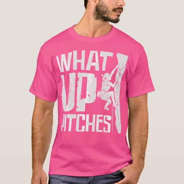Camiseta O Que Sobem Lançamentos de Escalada em Rocha (Frente)