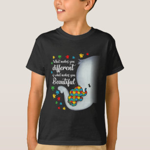 Camiseta O Que Te Faz Diferente Autismo Elefante Mamãe Boys