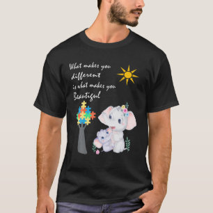 Camiseta O Que Te Faz Diferente Elefante Mãe Autismo Crianç