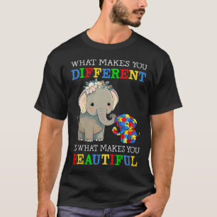Camiseta O Que Te Faz Diferente Elefante Mãe Autismo Sabe