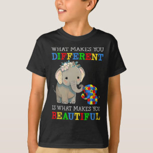 Camiseta O Que Te Faz Diferente Elefante Mãe Autismo Sabe