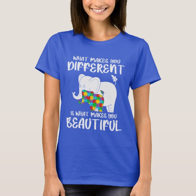 Camiseta O que te faz diferente te torna lindo Autismo (Frente)